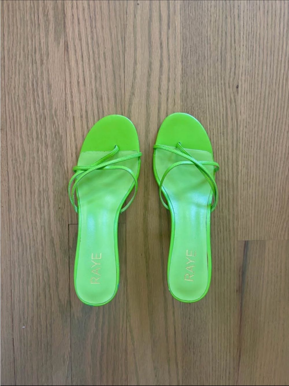 RAYE Neon Green Minimalist Slide Sandals